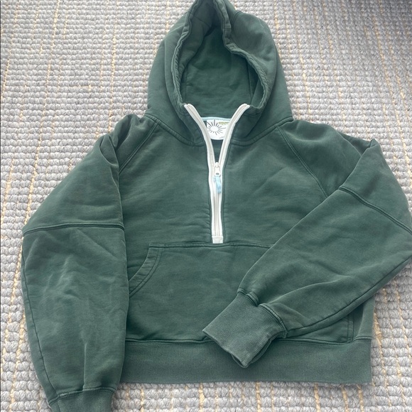aerie Tops - Aerie Green Half-Zip Hoodie